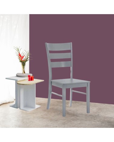 Sedia in legno Lisa colore grigio H 99x46x54.5 cm. set 2 pezzi