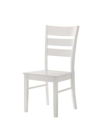 Sedia in legno Lisa colore bianco laccato opaco H 99x46x54.5 cm. set 2 pezzi