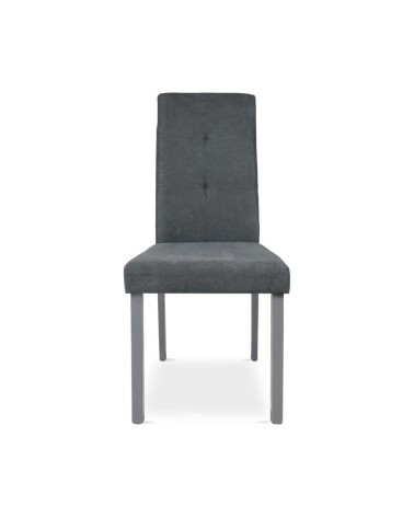 Sedia Eric in legno colore grigio con seduta in tessuto grigio set 2 pezzi