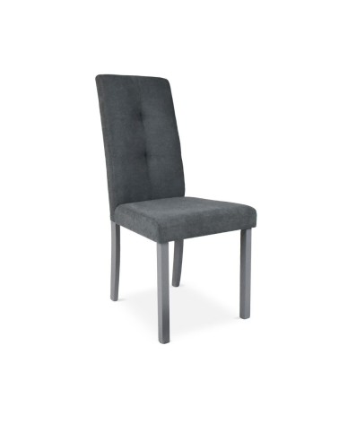 Sedia Eric in legno colore grigio con seduta in tessuto grigio set 2 pezzi