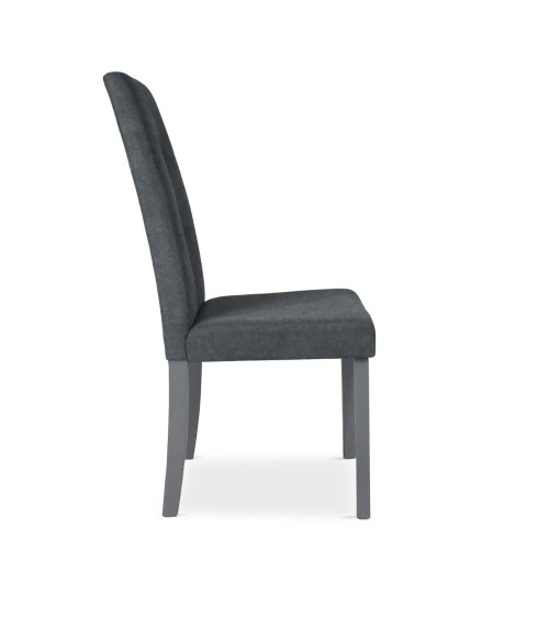 Sedia Eric in legno colore grigio con seduta in tessuto grigio set 2 pezzi