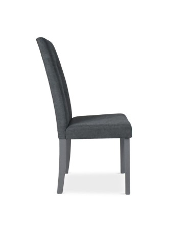 Sedia Eric in legno colore grigio con seduta in tessuto grigio set 2 pezzi