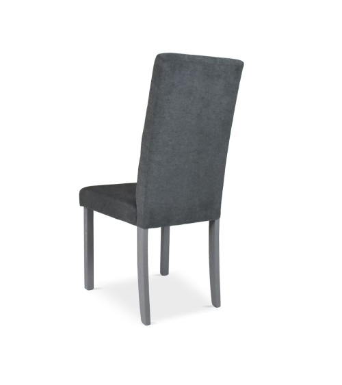 Sedia Eric in legno colore grigio con seduta in tessuto grigio set 2 pezzi