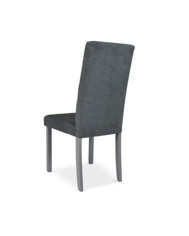 Sedia Eric in legno colore grigio con seduta in tessuto grigio set 2 pezzi