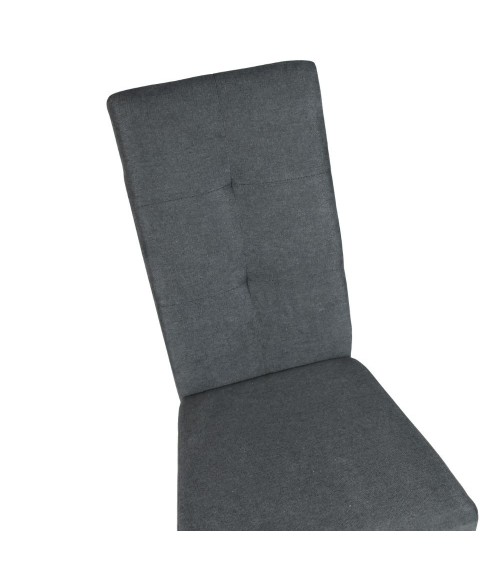 Sedia Eric in legno colore grigio con seduta in tessuto grigio set 2 pezzi