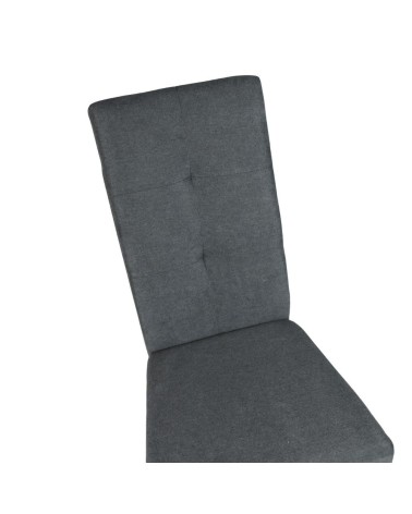 Sedia Eric in legno colore grigio con seduta in tessuto grigio set 2 pezzi
