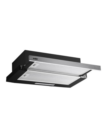 Cappaintegrata Samet New Slim sottopensile potenza aspirante 250 m3/h luce led 60 nero con frontalino inox
