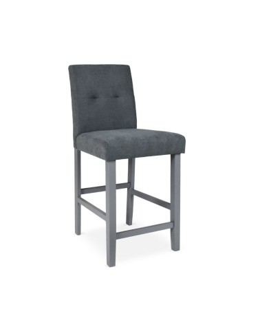 Sgabello Alex in legno colore grigio con seduta in tessuto grigio
