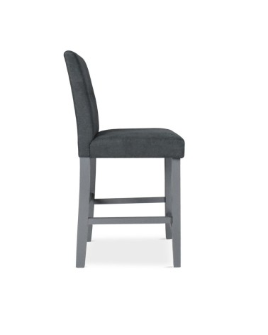Sgabello Alex in legno colore grigio con seduta in tessuto grigio