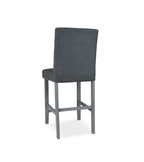 Sgabello Alex in legno colore grigio con seduta in tessuto grigio
