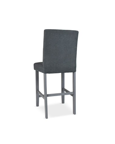Sgabello Alex in legno colore grigio con seduta in tessuto grigio