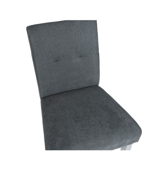 Sgabello Alex in legno colore grigio con seduta in tessuto grigio