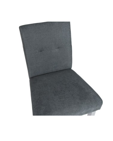 Sgabello Alex in legno colore grigio con seduta in tessuto grigio