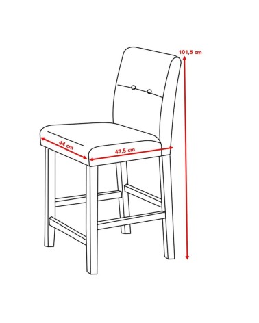Sgabello Alex in legno colore grigio con seduta in tessuto grigio