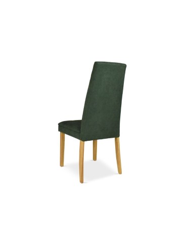 Sedia Tim in legno colore rovere e seduta in tessuto verde set 2 pezzi