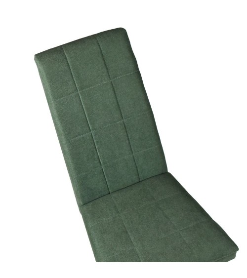 Sedia Tim in legno colore rovere e seduta in tessuto verde set 2 pezzi