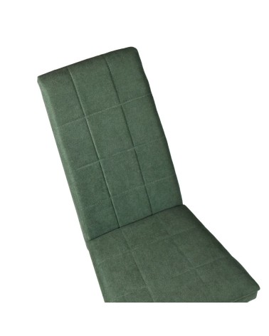 Sedia Tim in legno colore rovere e seduta in tessuto verde set 2 pezzi