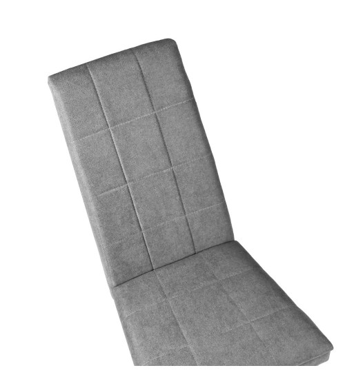 Sedia Tim in legno colore bianco e seduta in tessuto grigio set 2 pezzi
