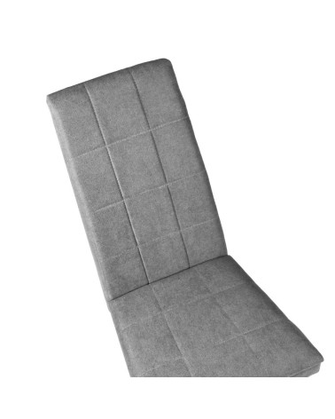 Sedia Tim in legno colore bianco e seduta in tessuto grigio set 2 pezzi