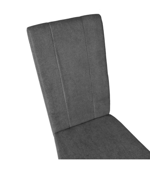 Sedia Tom in legno colore grigio con seduta in tessuto colore grigio set 2 pezzi