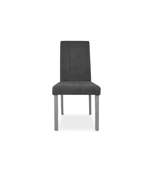 Sedia Tom in legno colore grigio con seduta in tessuto colore grigio set 2 pezzi
