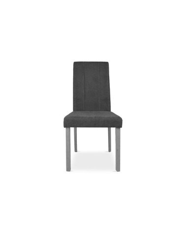 Sedia Tom in legno colore grigio con seduta in tessuto colore grigio set 2 pezzi