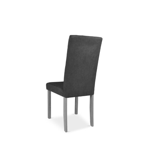 Sedia Tom in legno colore grigio con seduta in tessuto colore grigio set 2 pezzi
