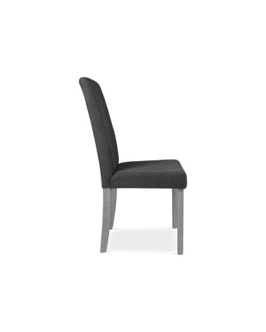 Sedia Tom in legno colore grigio con seduta in tessuto colore grigio set 2 pezzi