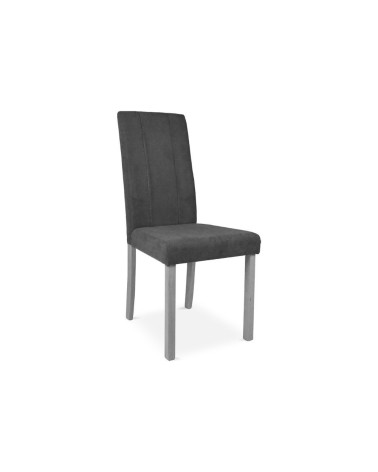 Sedia Tom in legno colore grigio con seduta in tessuto colore grigio set 2 pezzi
