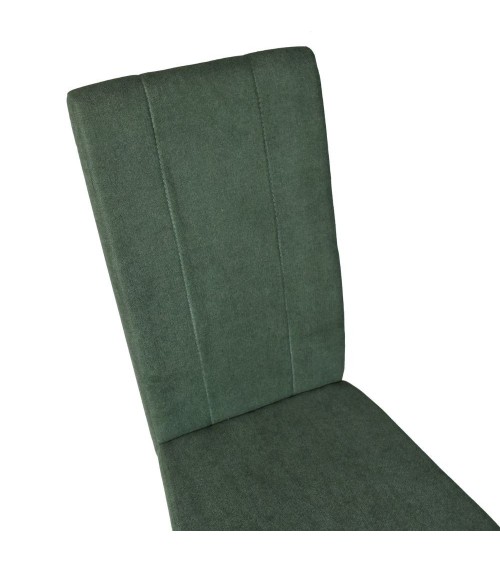 Sedia Tom in legno colore rovere con seduta in tessuto colore verde set 2 pezzi