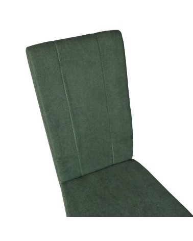 Sedia Tom in legno colore rovere con seduta in tessuto colore verde set 2 pezzi