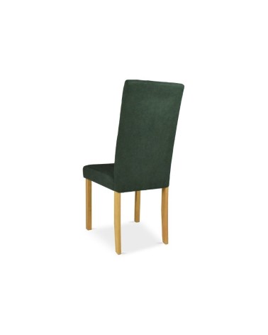 Sedia Tom in legno colore rovere con seduta in tessuto colore verde set 2 pezzi