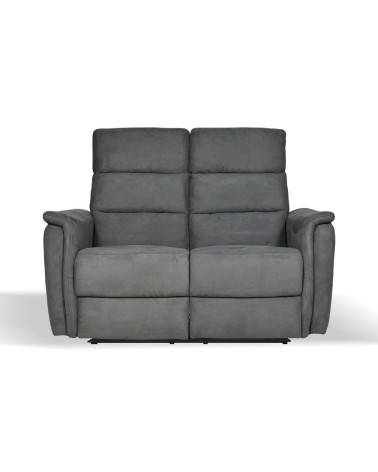 Divano Faber 2 posti con 2 recliner elettrici in tessuto dark grey