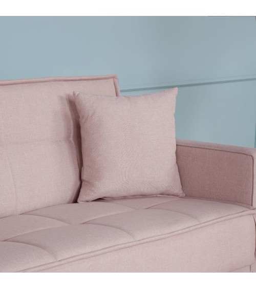 Divano letto contenitore Legen 3 posti in vellutino rosa antico 12-450