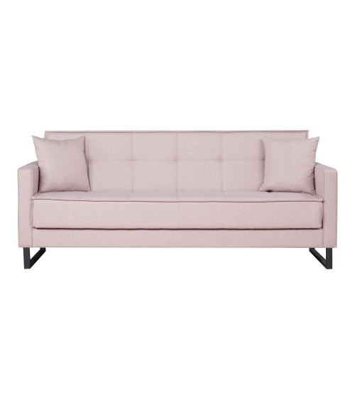 Divano letto contenitore Legen 3 posti in vellutino rosa antico 12-450