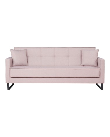 Divano letto contenitore Legen 3 posti in vellutino rosa antico 12-450