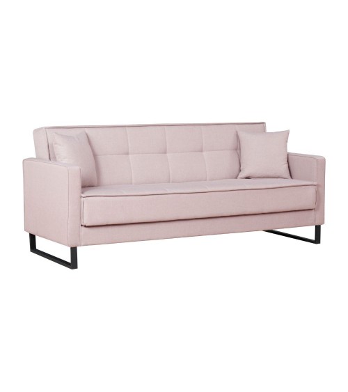 Divano letto contenitore Legen 3 posti in vellutino rosa antico 12-450