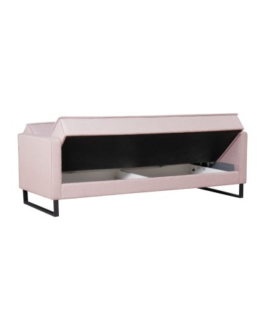 Divano letto contenitore Legen 3 posti in vellutino rosa antico 12-450