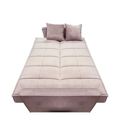 Divano letto contenitore Legen 3 posti in vellutino rosa antico 12-450