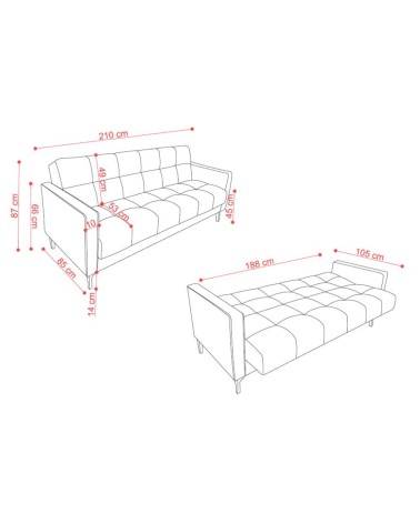 Divano letto contenitore Legen 3 posti in vellutino rosa antico 12-450