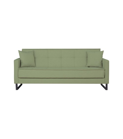Divano letto contenitore Legen 3 posti in vellutino verde oliva 18-450