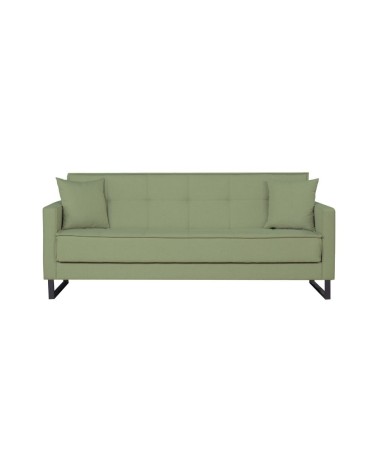 Divano letto contenitore Legen 3 posti in vellutino verde oliva 18-450