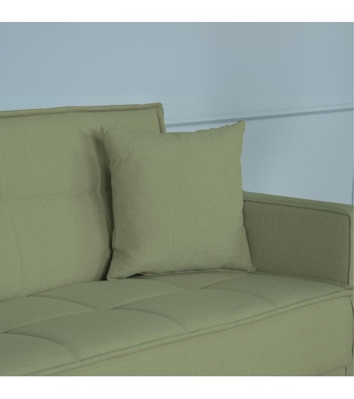 Divano letto contenitore Legen 3 posti in vellutino verde oliva 18-450