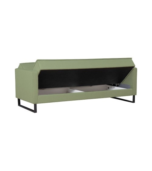 Divano letto contenitore Legen 3 posti in vellutino verde oliva 18-450