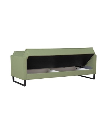 Divano letto contenitore Legen 3 posti in vellutino verde oliva 18-450