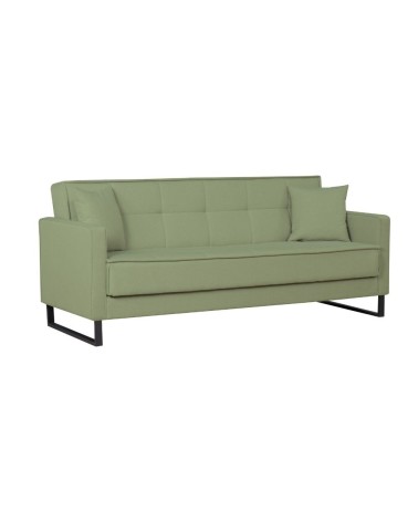 Divano letto contenitore Legen 3 posti in vellutino verde oliva 18-450