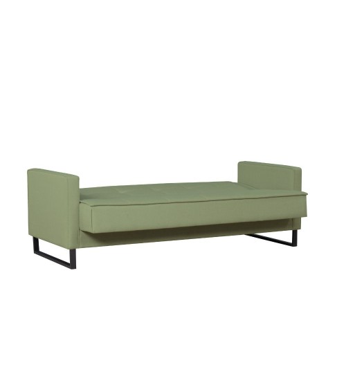 Divano letto contenitore Legen 3 posti in vellutino verde oliva 18-450