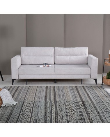 Divano letto Derry 3 posti in tessuto grigio chiaro 07-900