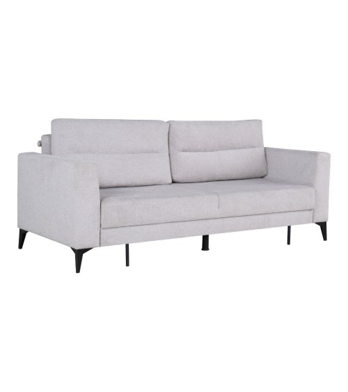 Divano letto Derry 3 posti in tessuto grigio chiaro 07-900