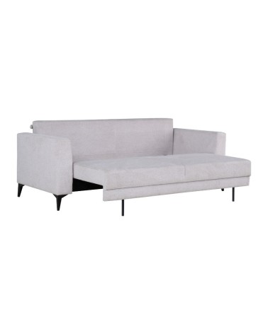 Divano letto Derry 3 posti in tessuto grigio chiaro 07-900